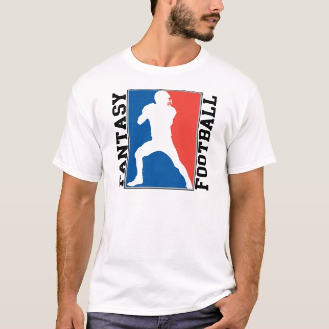 Camiseta Futebol da fantasia, logotipo branco e azul (Frente)