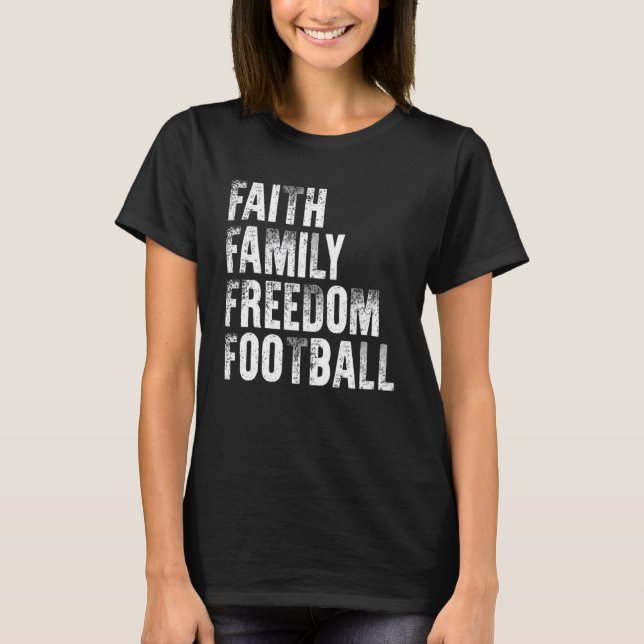 Camiseta Futebol da Liberdade Familiar Fé (Frente)
