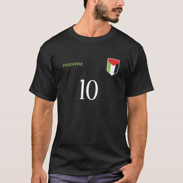 Camiseta Futebol da Palestina - Personalização da Equipe Na (Frente)