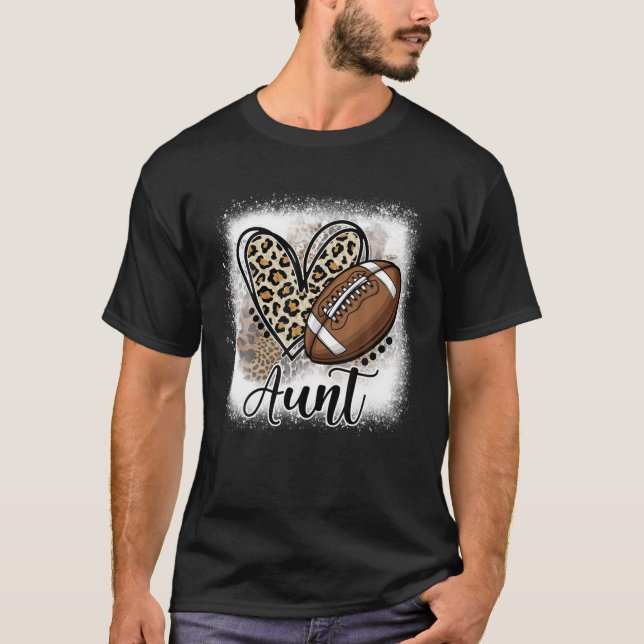 Camiseta Futebol da tia Funny Leopard Heart Family esportis (Frente)