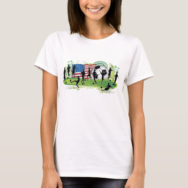 Camiseta Futebol das mulheres dos EUA (Frente)