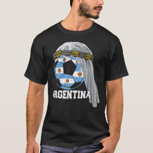 Camiseta Futebol de 2022 da ARGENTINA Bandeira Pé de Keffiy