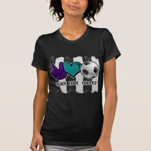 Camiseta Futebol de amor à paz em branco e preto