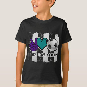 Camiseta Futebol de amor à paz em branco e preto
