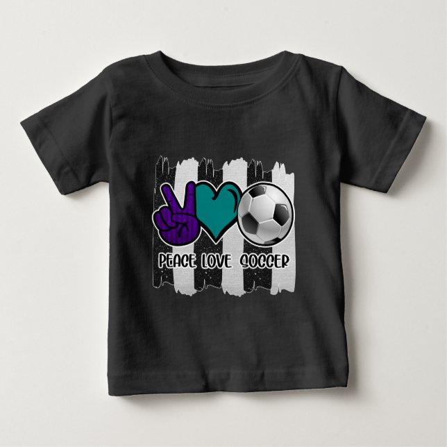 Camiseta Futebol de amor à paz em branco e preto (Frente)