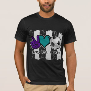 Camiseta Futebol de amor à paz em branco e preto