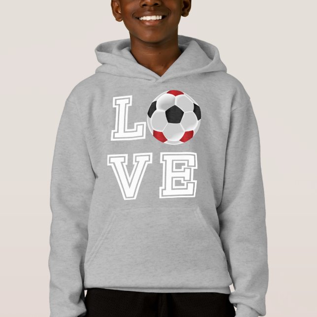 Camiseta Futebol de Amor - Letras Vermelhas - Brancas (Frente)