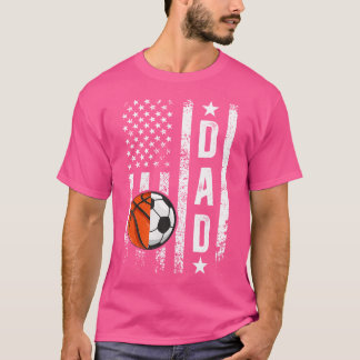 Camiseta Futebol de basquete Pai Americano Bandeira Futebol