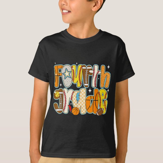 Camiseta Futebol de basquetebol do 4º ano (Frente)