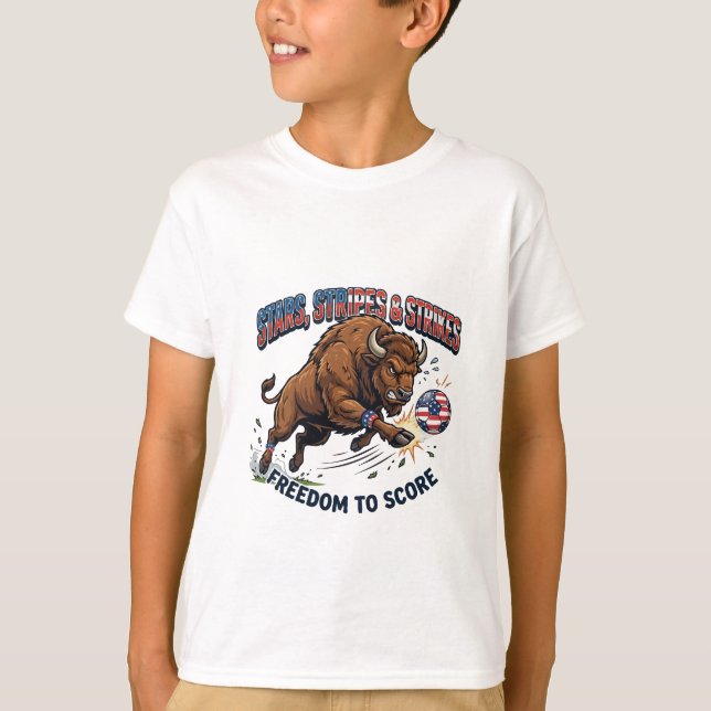 Camiseta Futebol de Bisonte Americano: Liberdade para Marca (Frente)