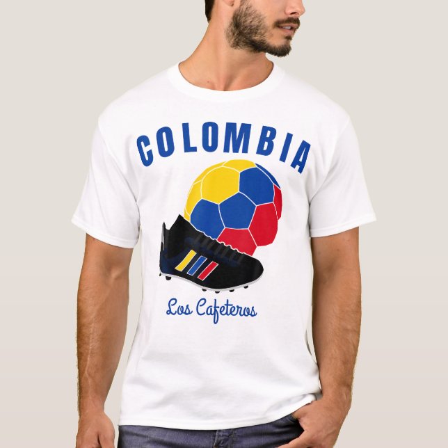 Camiseta Futebol de Boot Ball Cafeteros Colômbia Bandeira (Frente)