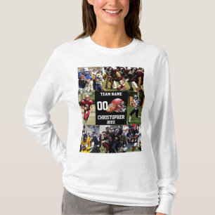 Camiseta Futebol de Colagem de Fotos de Esporte Personaliza