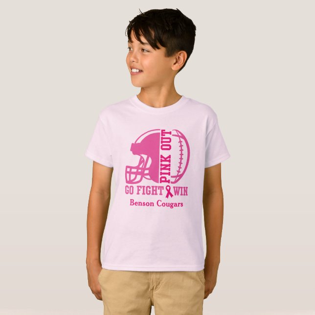 Camiseta Futebol de conscientização do Cancer de mama rosa (Frente Completa)