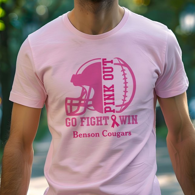 Camiseta Futebol de conscientização do Cancer de mama rosa (Criador carregado)