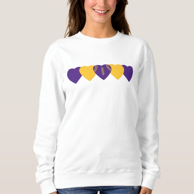 Camiseta Futebol de Coração Roxo e Dourado (Frente)