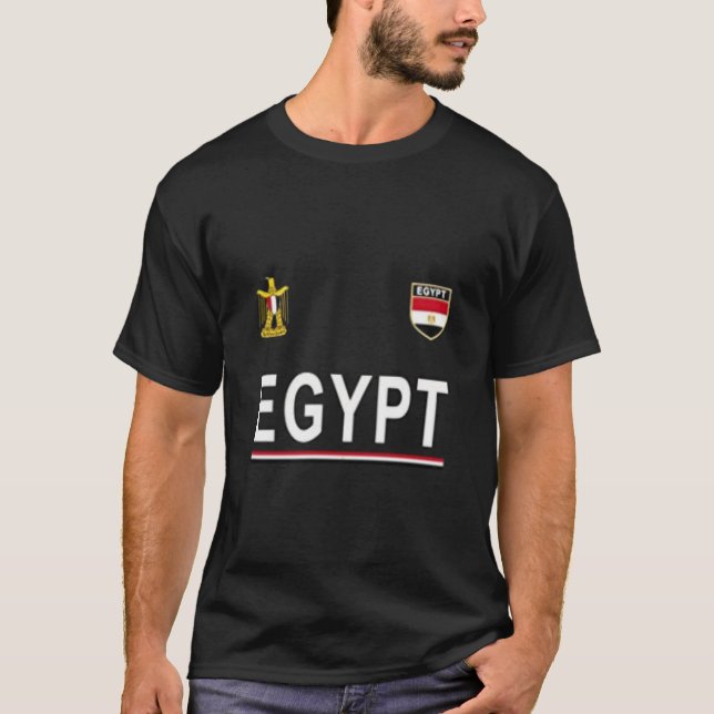 Camiseta Futebol de Egipto - jérsei egípcio do futebol (Frente)
