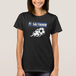 Camiseta Futebol de El Salvador torcedor e bandeira salvado