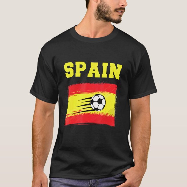 Camiseta Futebol de espanha Design de Bandeira Espanhola (Frente)