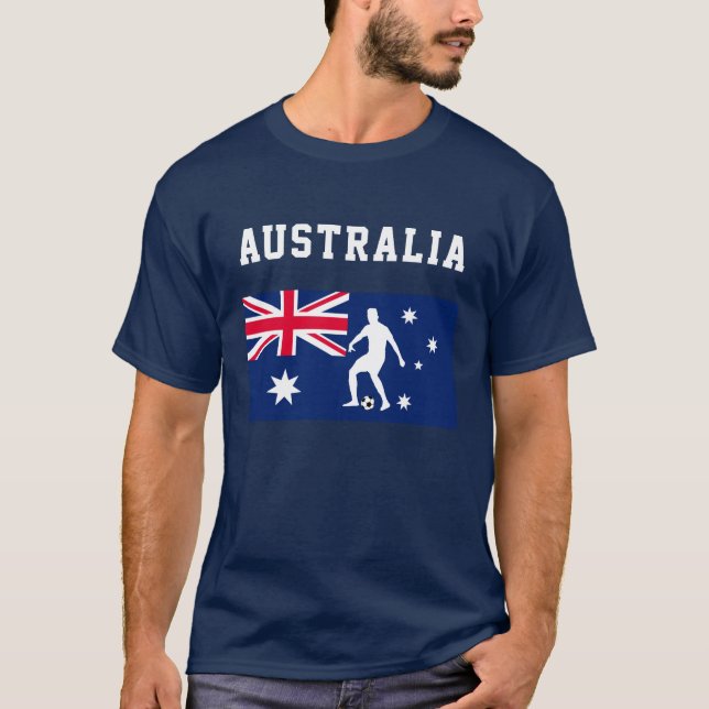 Camiseta Futebol de futebol Fã Austrália Aussie Flag (Frente)