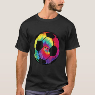 Camiseta Futebol de futebol Tie Dye Rainbow Kids Adolescent