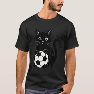 Camiseta Futebol de Gato Preto Engraçado