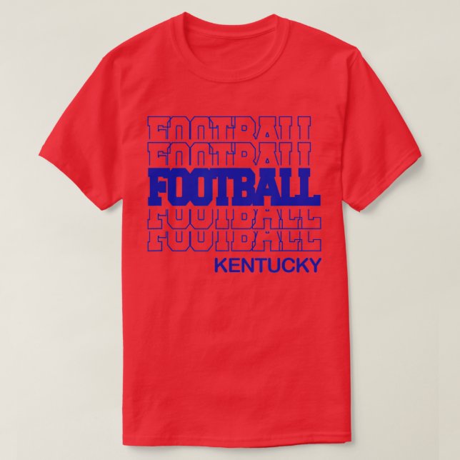 Camiseta Futebol de Kentucky em moderno empilhamento (Frente do Design)