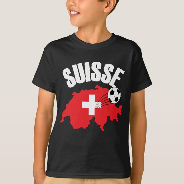 Camiseta Futebol de Mapa de Suiças Suisse (Frente)