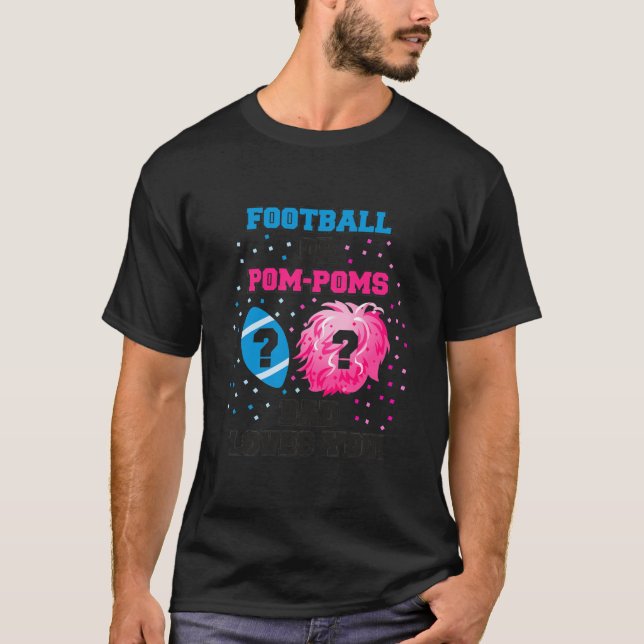 Camiseta Futebol de Mens ou Pom Poms Sexo Revela Pai de Cam (Frente)