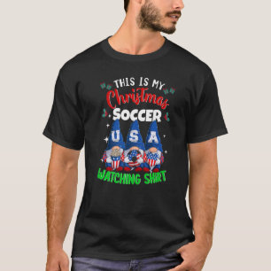 Camiseta Futebol De Natal Assistindo Gnomos De Bola De Fute