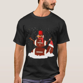 Camiseta Futebol de Natal Ball Snowman Papai noel Engraçado