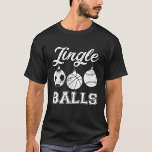 Camiseta Futebol de Natal Bola de Jingles de Basbol 