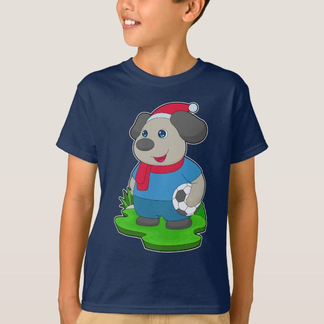 Camiseta Futebol de Natal de Cachorro (Frente)