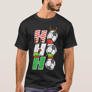 Camiseta Futebol de Natal Ho Ho Ho Futebol Xmas Esporte Hom