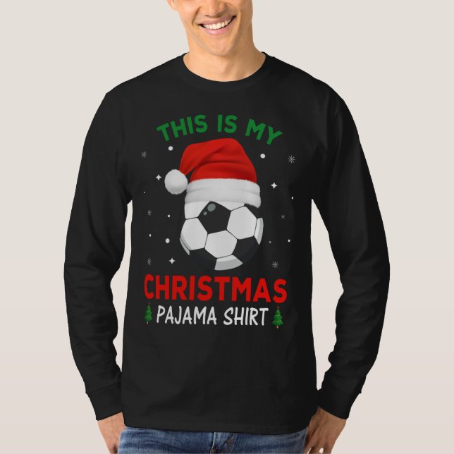 Camiseta Futebol de Natal Pajama Santa Hat (Frente)