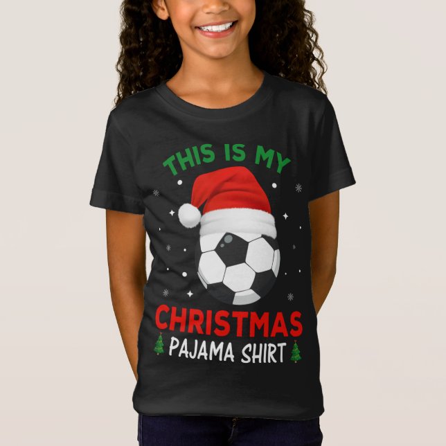 Camiseta Futebol de Natal Pajama Santa Hat (Frente)