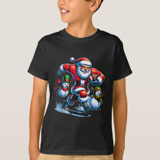 Camiseta futebol de natal papai noel jogando futebol design