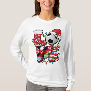 Camiseta Futebol de Natal Pijamas Divertido Xadrez Vermelha