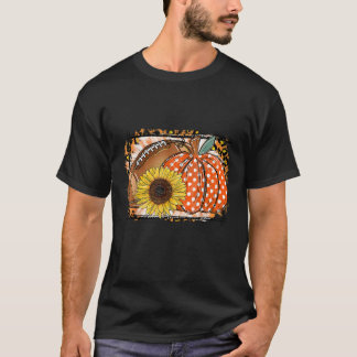 Camiseta Futebol de Pumpkin Sunflower Fall Thall
