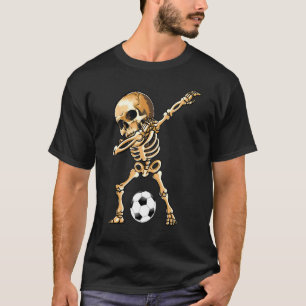 Camiseta Futebol De Skelton Dabbing Para Meninos E Meninas
