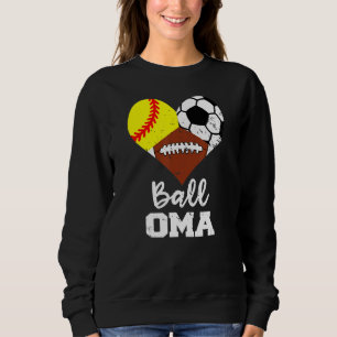 Camiseta Futebol de softball de Ball Oma Heart Oma 1