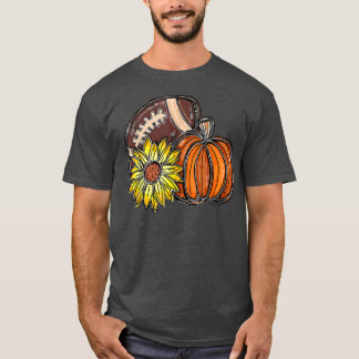 Camiseta Futebol de Sunflower Pumpkin Vibes de Outono