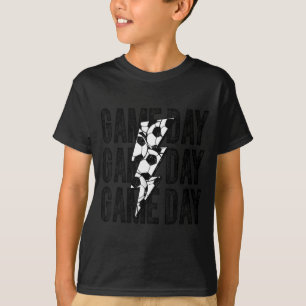 Camiseta Futebol Dia de Jogo Relâmpago Futebol Mãe Pai Meni