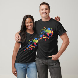 Camiseta Futebol Dinâmico Salpico de Tinta Colorido Esporte