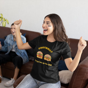 Camiseta Futebol Divertido – "Estou Aqui Só pela Comida"