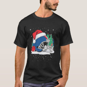 Camiseta Futebol do jogador de futebol Helmet Xmas Santa Ha