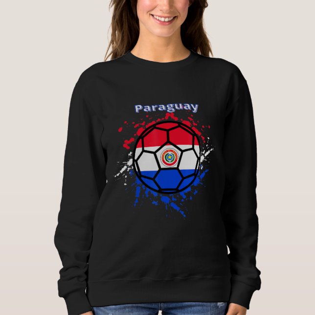 Camiseta Futebol do Paraguai Fã do Futebol de bandeiras do  (Frente)