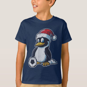 Camiseta Futebol do pinguim do Natal