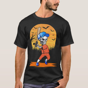Camiseta Futebol dos Homens do Halloween, Skeleton Skeleton