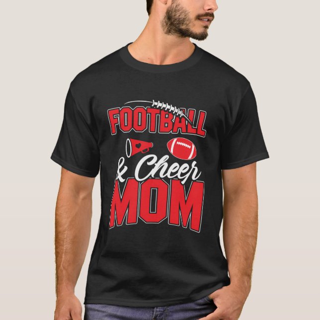 Camiseta Futebol e animação mamãe Cheerhead (Frente)