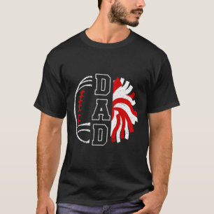 Camiseta Futebol E Cheer Pai Orgulhoso Futebol E Cheerleadi